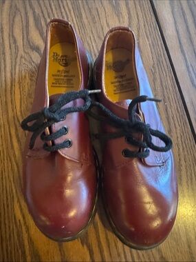 Dr. Martens Oxblood Leather Lace-Up Combat Shoes
